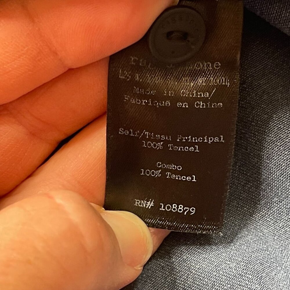 Rag And Bone Tencel Chambray Button Down Shirt Bl… - image 5